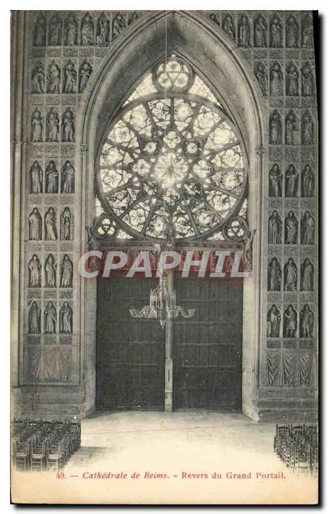 Kathedrale von Reims — Rückseite des Großen Portals — Verlag nicht sichtbar - Vorderseite