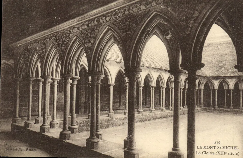 O Mont-Saint-Michel — O Claustro (século XIII) — Laurent-Nel, Rennes, n° 276 - Frente