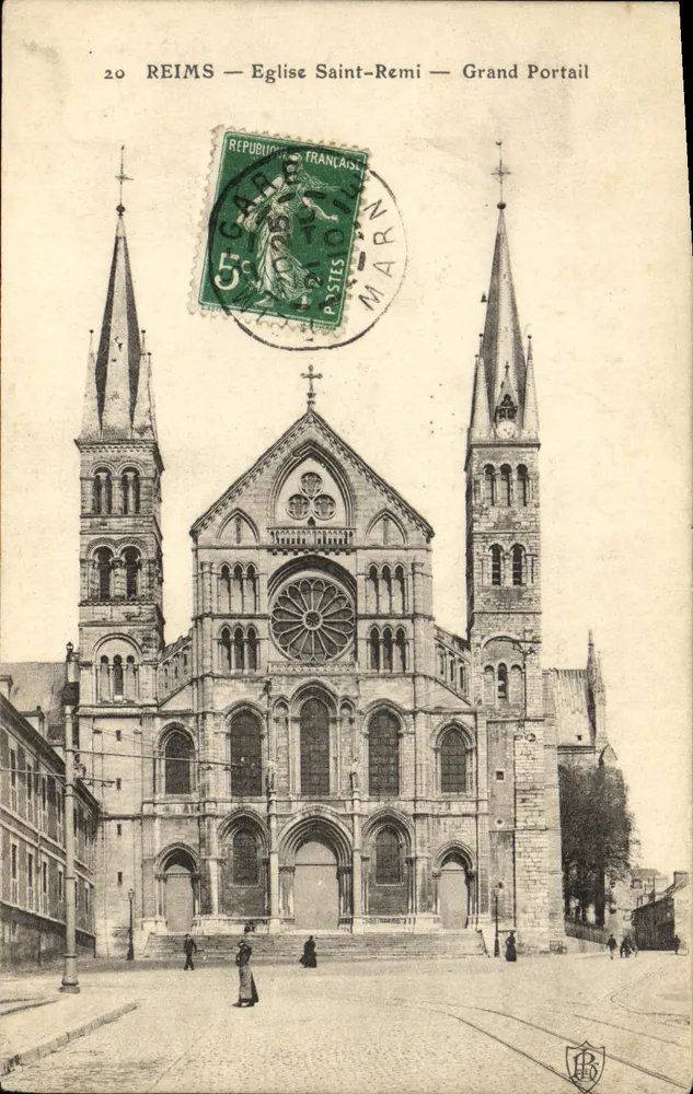 Reims — Kirche Saint-Remi — Großer Portal — Verlag Ansichtskarten - Vorderseite