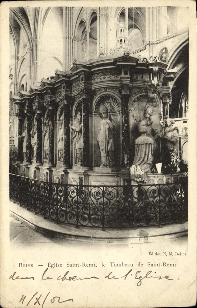 Reims — Église Saint-Remi, le Tombeau de Saint-Remi — Édition E. M. Reims, n° 11/X/52 - Vorderseite