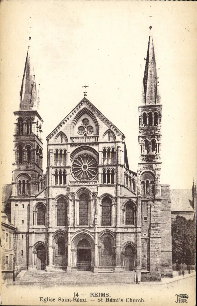 Igreja de São Rémi — Reims — J. Neurdein & Cie - Frente