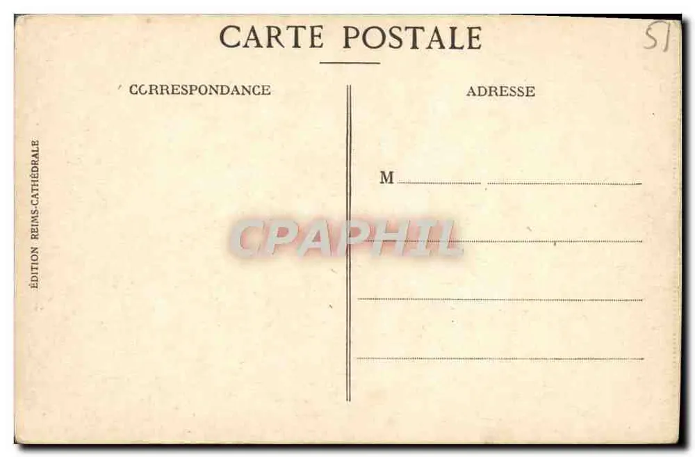 Reims — Ansicht des Schönen Gottes nach dem Krieg — Edition Reims-Cathédrale - Rückseite