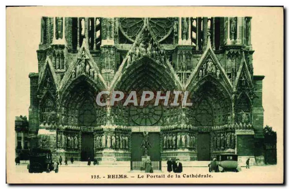 Reims — O Portal da Catedral — A. Quintiné, editor - Frente