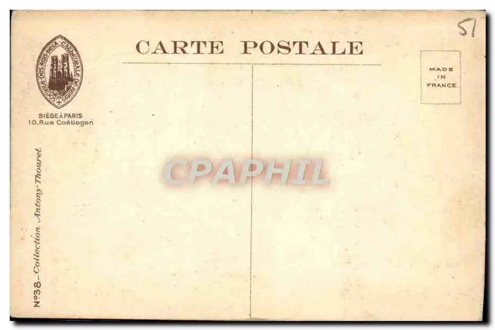 Reims - Kathedrale - Die Jungfrau am Trumeau - Hauptportal - Jan. 1920 - Rückseite