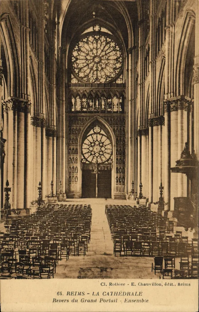 Reims - Die Kathedrale - Ensemble - Rückseite des Großen Portals - Vorderseite