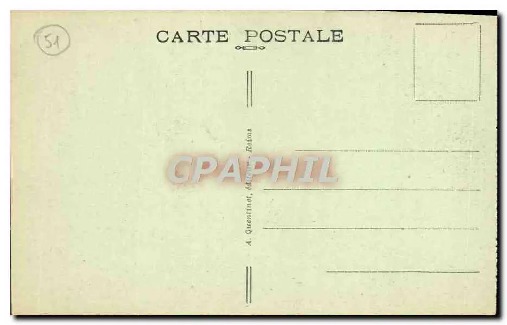 Reims — Die Kathedrale — David und Goliath — Grand Portail — Verlag A. Quentinat, Nr. 193 - Rückseite