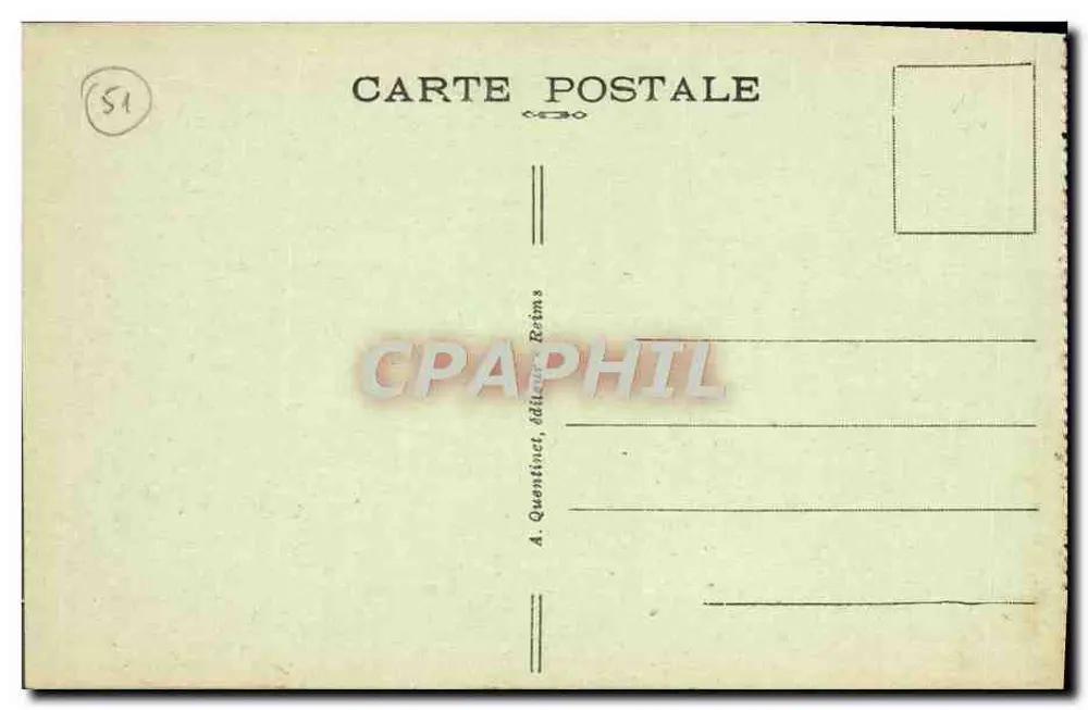 Reims — A Nave da Catedral — A. Quentin, editor Reims, n° 195 - Verso