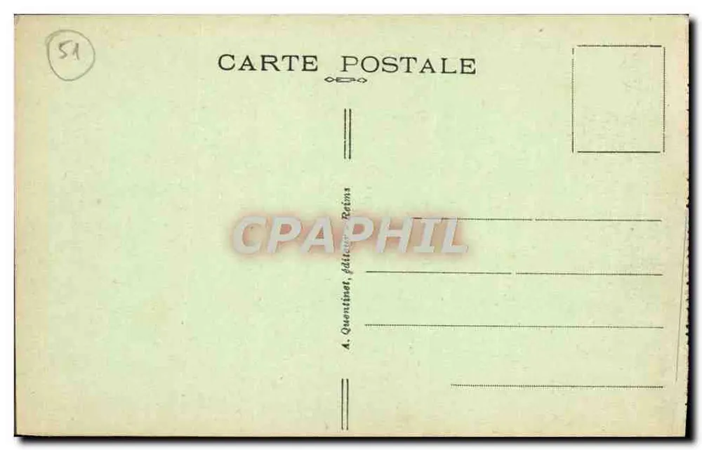 Reims — Die Kathedrale. Große Rosefenster des Portals — A. Quentinat, Verleger Reims, Nr. 138 - Rückseite