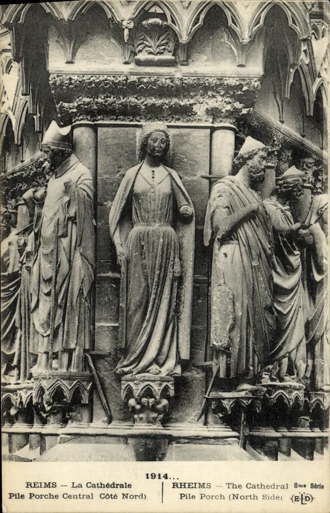 Reims — Die Kathedrale, Zentraler Portalbereich Nordseite — 8. Serie (E-D) - Vorderseite