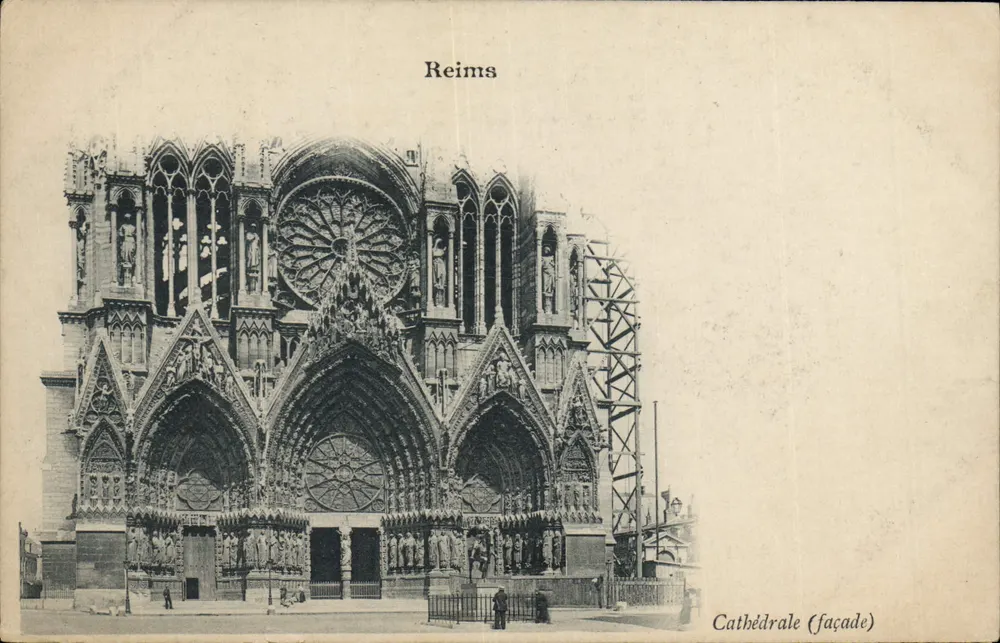 Reims — Cathédrale (façade) — éditeur imprimeur non identifié - Frente
