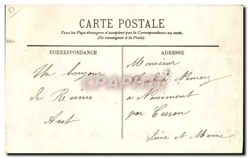 Reims — A Catedral — L.L. — n°97 - Verso