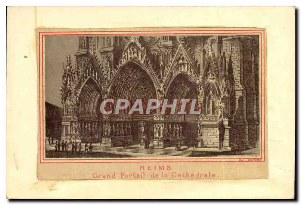 Reims — Grand Portail de la Cathédrale — éditeur L. G. LEBRE - Vorderseite
