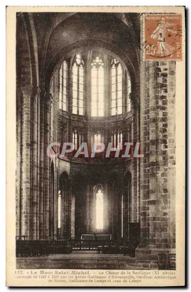 O Monte Santo Michel — O Coro da Basílica (século XI) — Editor não identificado, n° 152 - Frente