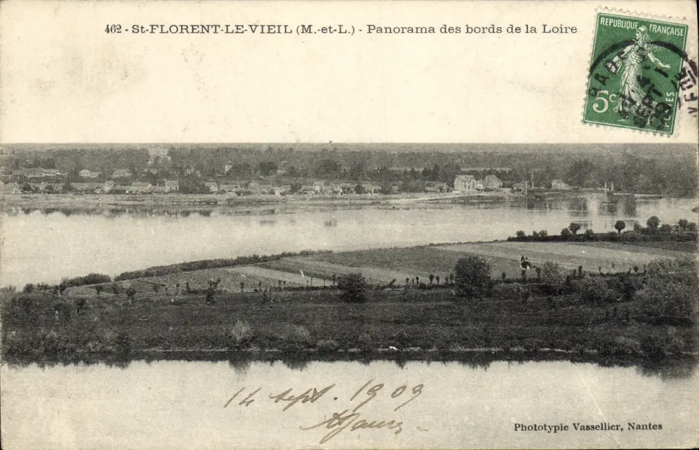 St-FLORENT-LE-VIEIL (M.-et-L.) - Panorama der Ufer der Loire — Phototypie Vassellier, Nantes, Nr. 402 - Vorderseite