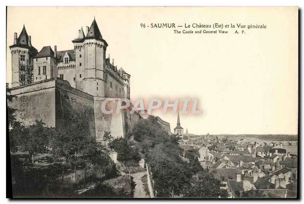 Saumur — O Castelo (Leste) e a Vista Geral — A. P. - Frente