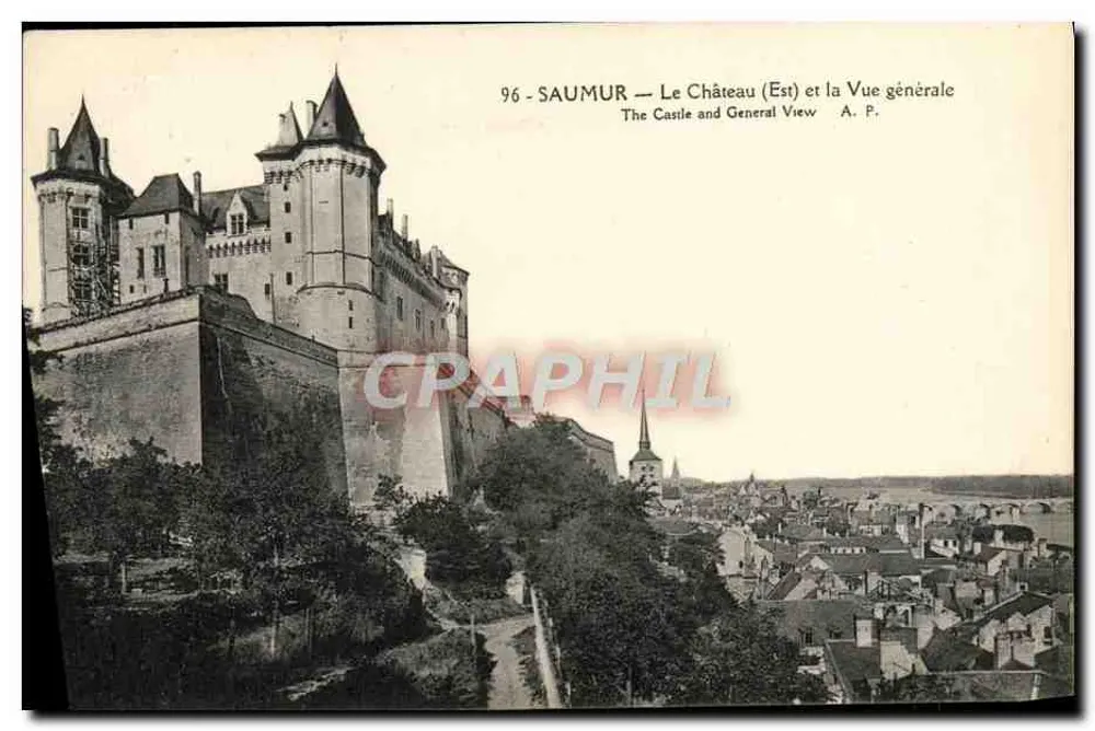 Saumur — O Castelo (Leste) e a Vista Geral — A. P. - Frente