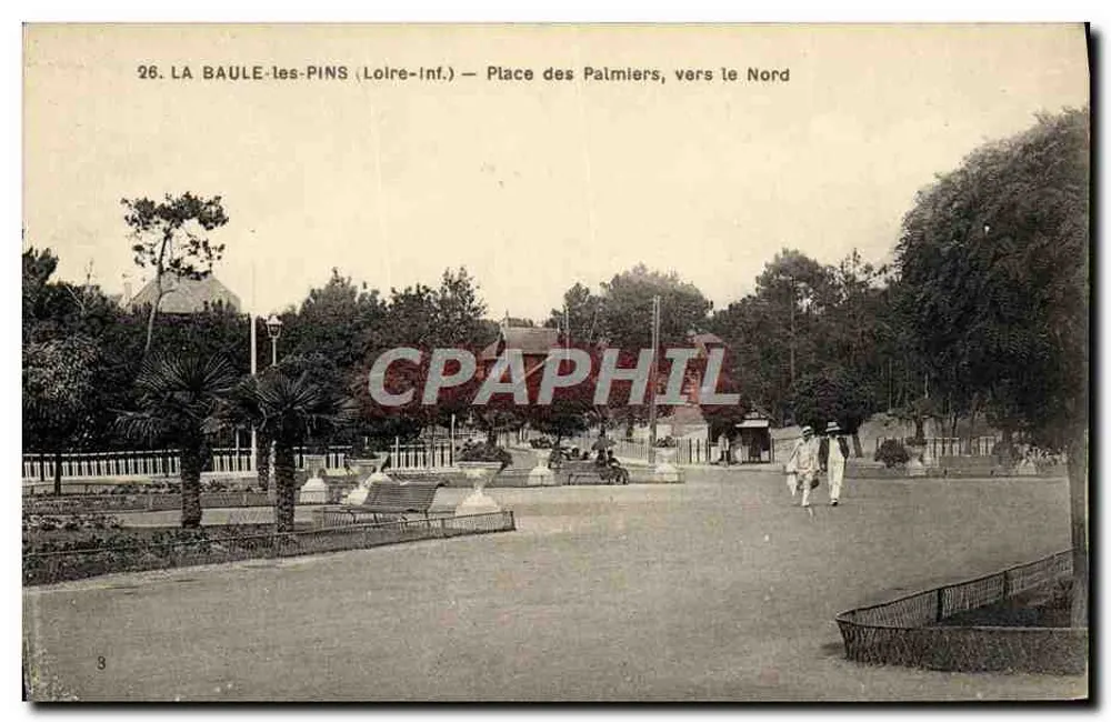 La Baule-les-Pins (Loire-Inf.) — Platz der Palmen, Richtung Norden — F. Chapeau, Nantes - Vorderseite