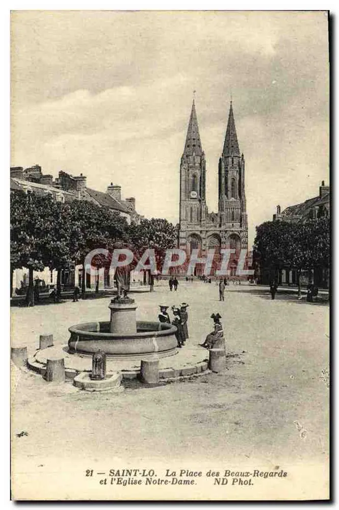 SAINT-LO. Ansicht der Place des Beau-Regards und Kirche Notre-Dame — ND Phot. - Vorderseite