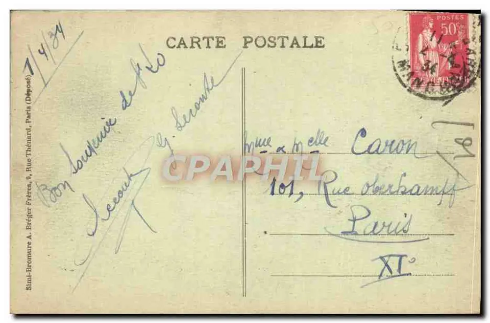 Saint-Lô - O Teatro — Ed. E. Lambert - Verso