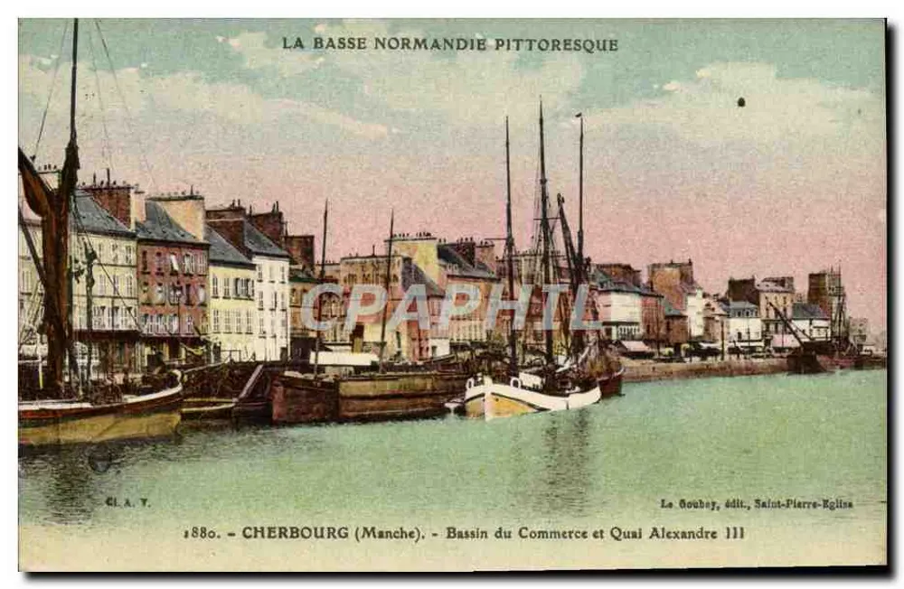 Cherbourg (Manche) — Bassin du Commerce und Quai Alexandre III — Le Soudey, Verleger, Saint-Pierre-Eglise - Vorderseite