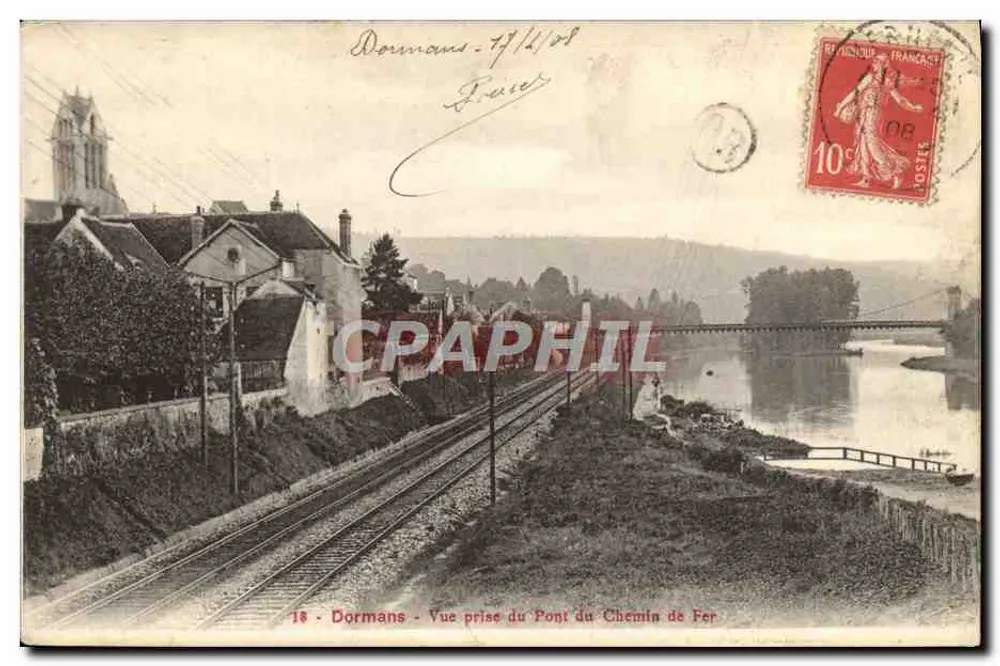 Dormans - Vista tomada del Puente Ferroviario — editor desconocido, n.º 18 - Anverso