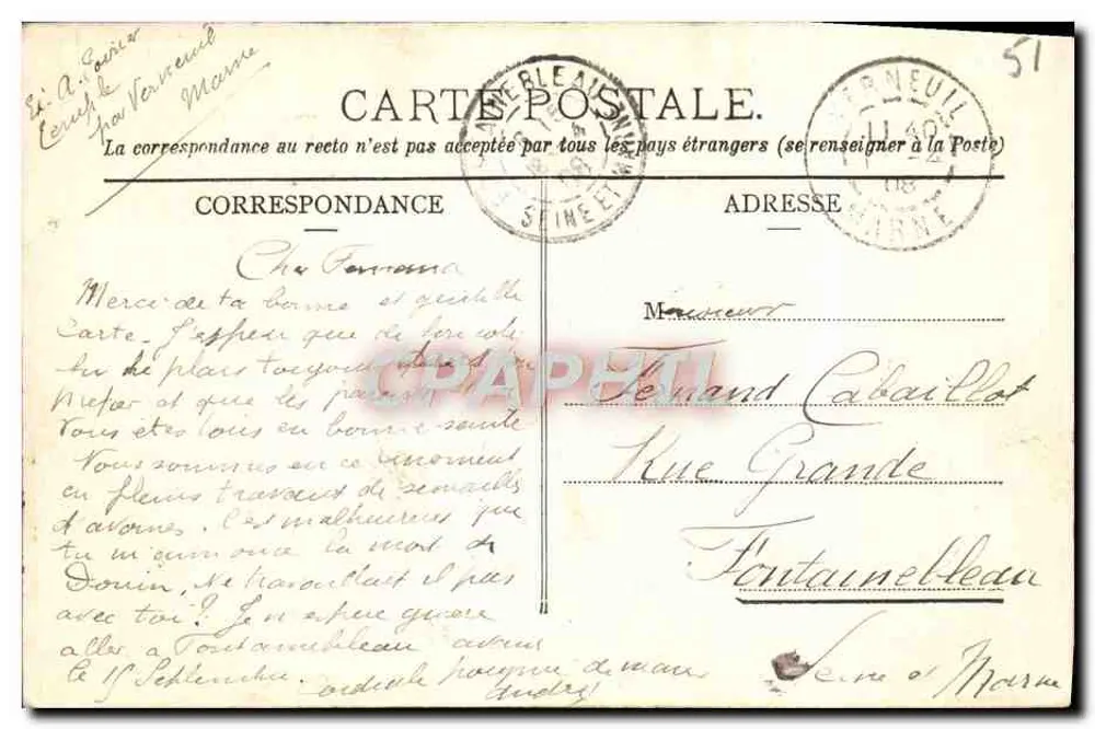 Dormans - Vista tomada del Puente Ferroviario — editor desconocido, n.º 18 - Reverso