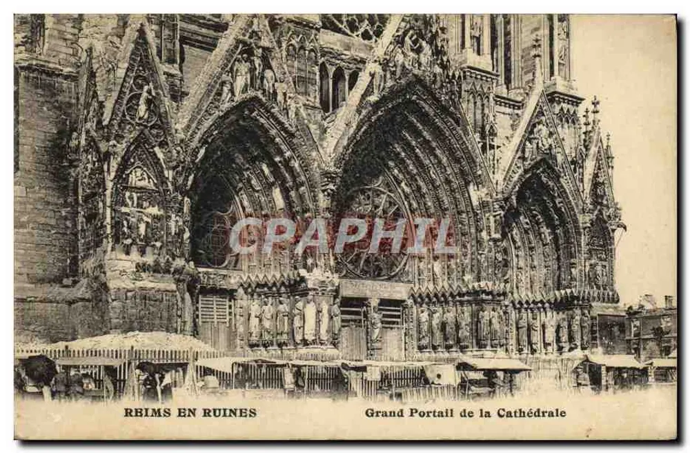 Rouen en ruines — Grand Portail de la Cathédrale — Verleger nicht identifiziert - Vorderseite