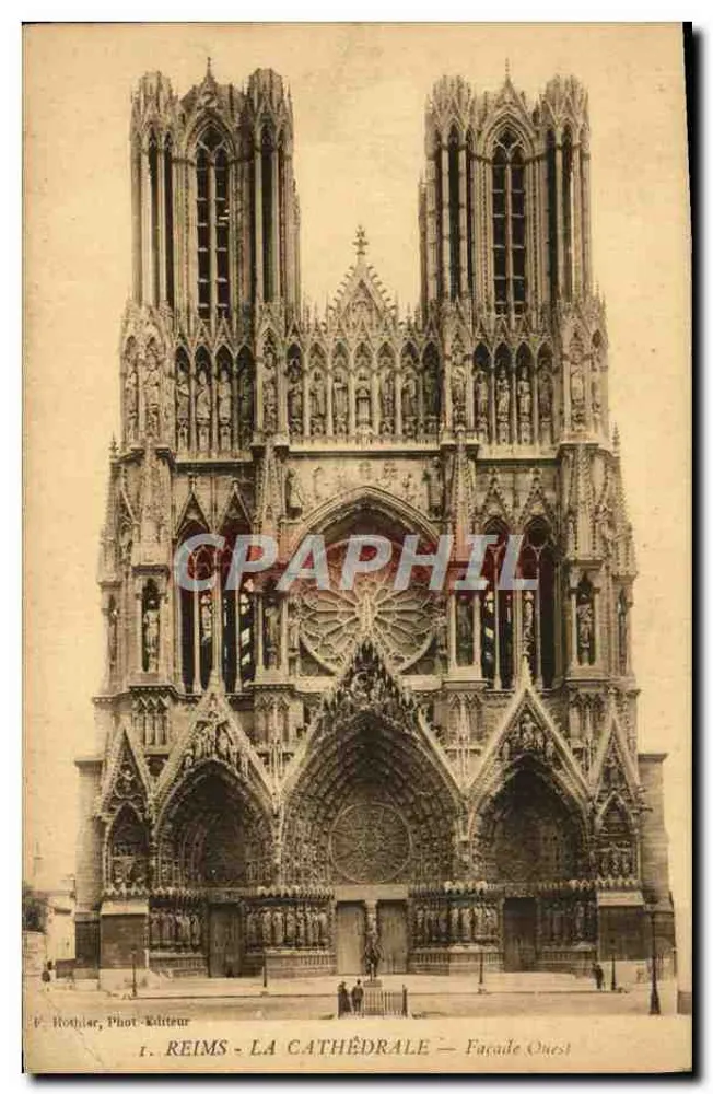 Reims - A Catedral — Fachada Oeste — P. Rothier, Fot. Editora - Frente