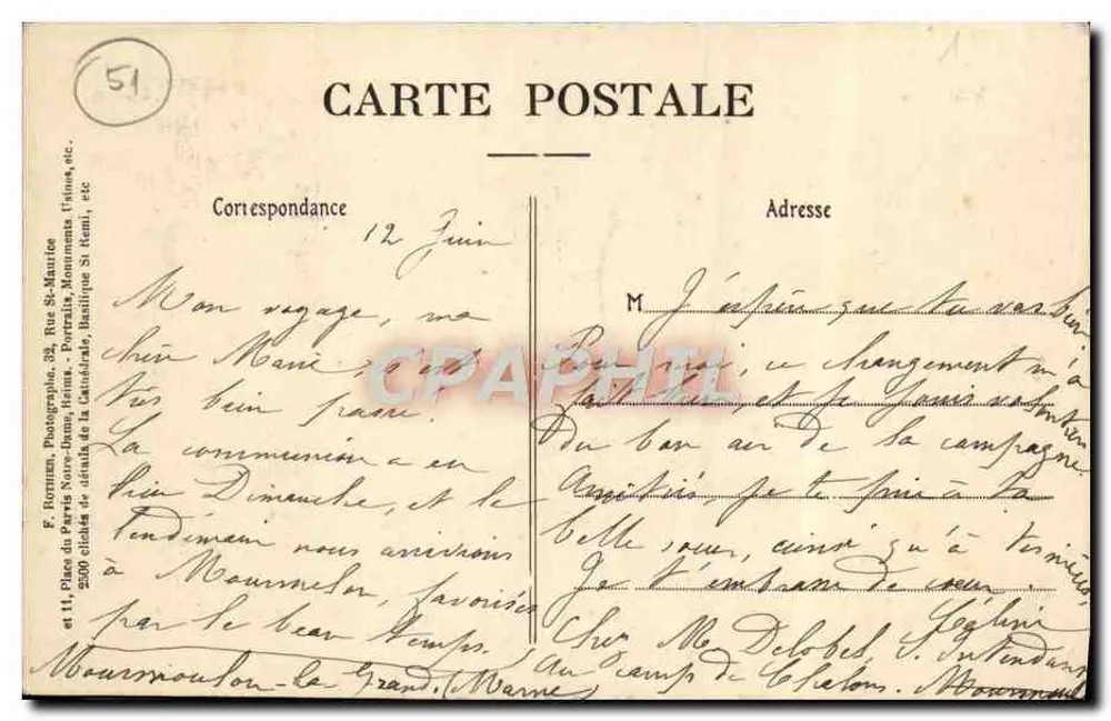 Reims - A Catedral — Fachada Oeste — F. Rothier, fot.-editor - Verso