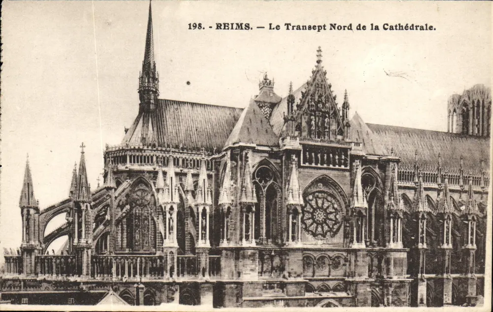 Reims — Der Nordtransept der Kathedrale — A. Quentinet, Verlag Reims, Nr. 198 - Vorderseite