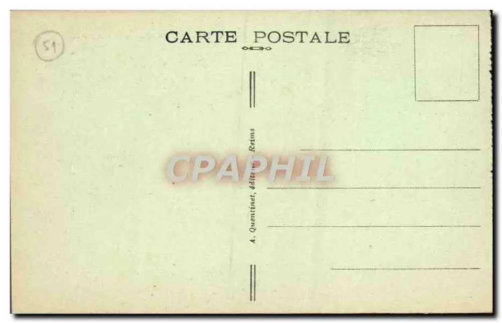 Reims — Der Nordtransept der Kathedrale — A. Quentinet, Verlag Reims, Nr. 198 - Rückseite