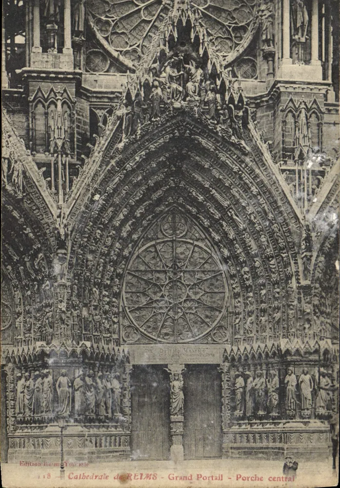 Cathédrale de Reims — Grand Portail — Porche central — Édition Reims-Ducret - Vorderseite