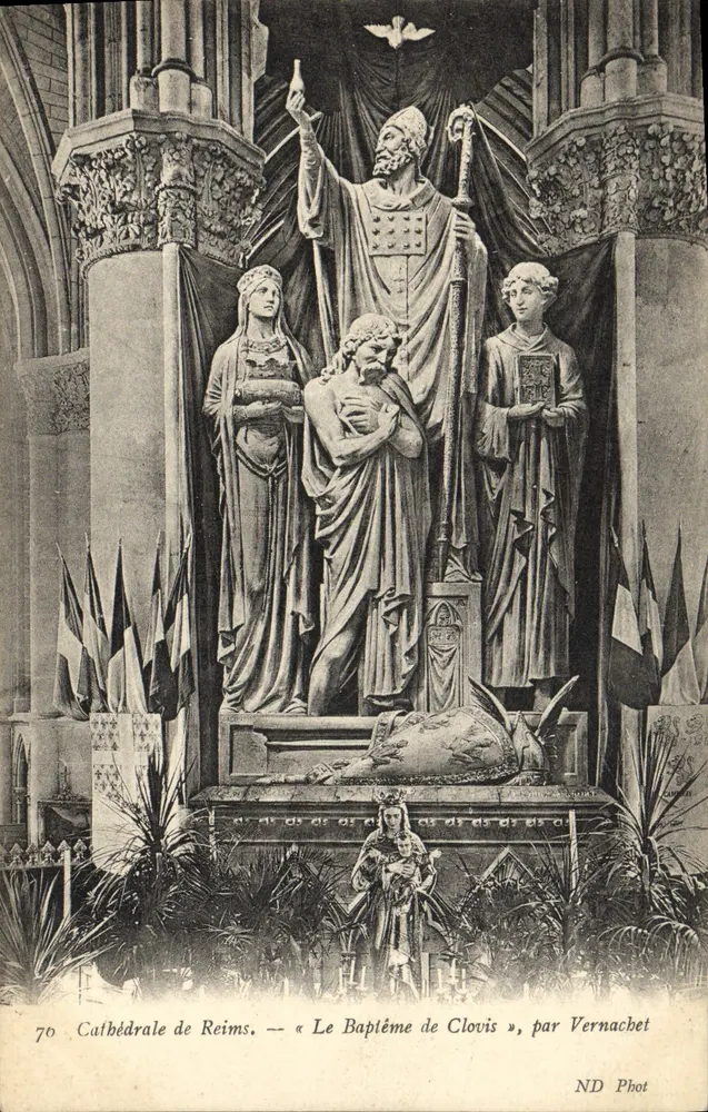 Cattedrale di Reims — Il battesimo di Clodoveo, di Vernachet — ND Phot - Recto