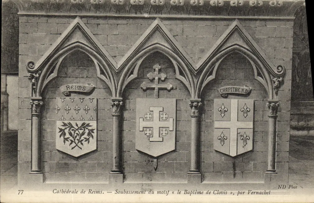 Kathedrale von Reims — Grundierung des Motivs « Die Taufe Clovis », von Vernachel - Vorderseite