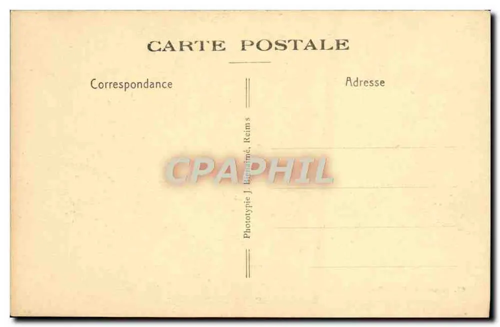 Reims - Die Kathedrale - Der Große Portal - Das Kreuzigungsbild — C.L. Rothier - E. Chauvillon, Verlag, Reims - Rückseite