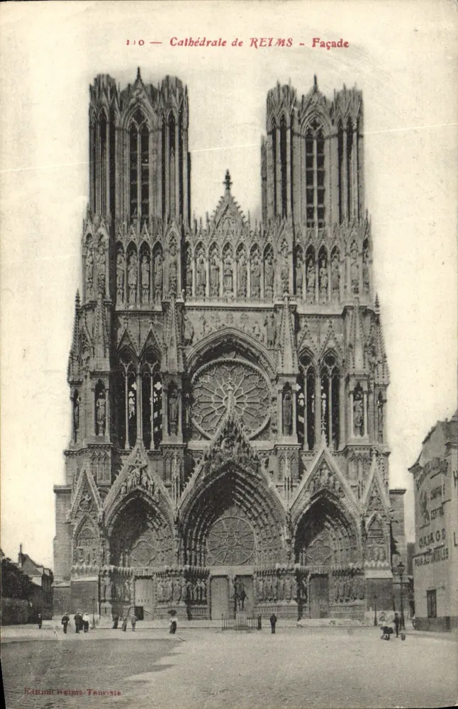 Catedral de REIMS — Fachada — Edição Heim, Tarnsie, n° 110 - Frente