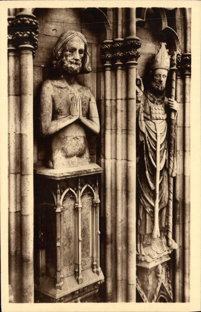 Galerie der Könige — Die Taufe Clovis — Kathedrale von Reims - Vorderseite