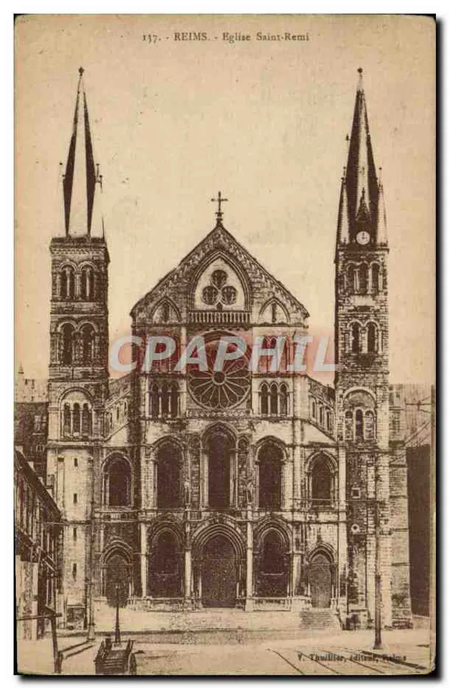 Reims - Igreja de São Remi — V. Thuillier, editor, Reims, n°137 - Frente