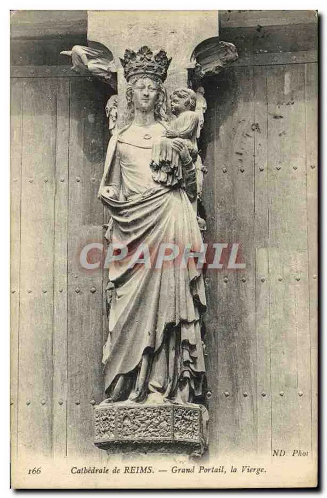 Kathedrale von REIMS — Großer Portal, die Jungfrau. — ND Fotografie - Vorderseite