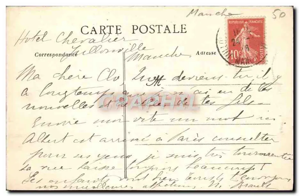 Carolles — A Mineração de Ouro — Cliché do Basar Parisiense de Juillouville - Verso