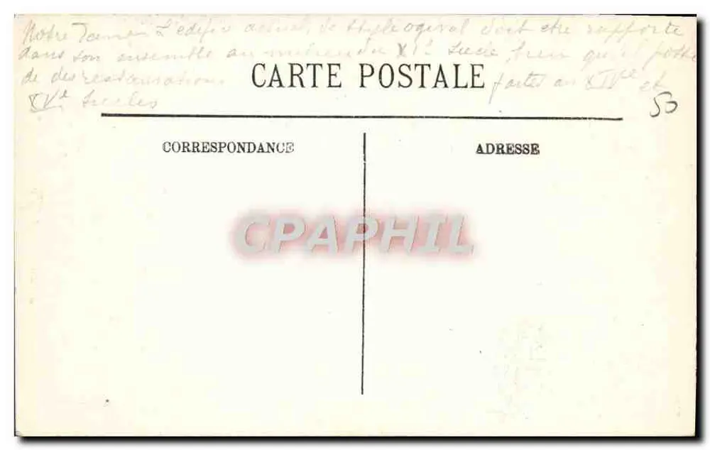 Coutances — Die Kathedrale und Statue von Tourville — LL. - Rückseite
