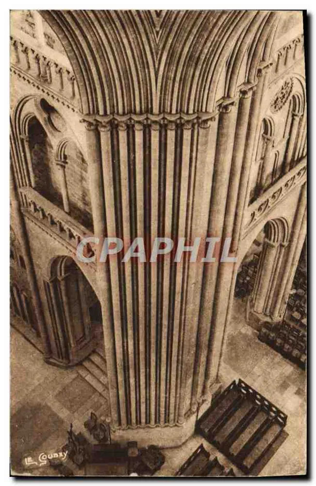 Cathédrale von Coutances — Colonnade der zentralen Turm — Verlag G. Lemesle, Nummer 4926 - Vorderseite