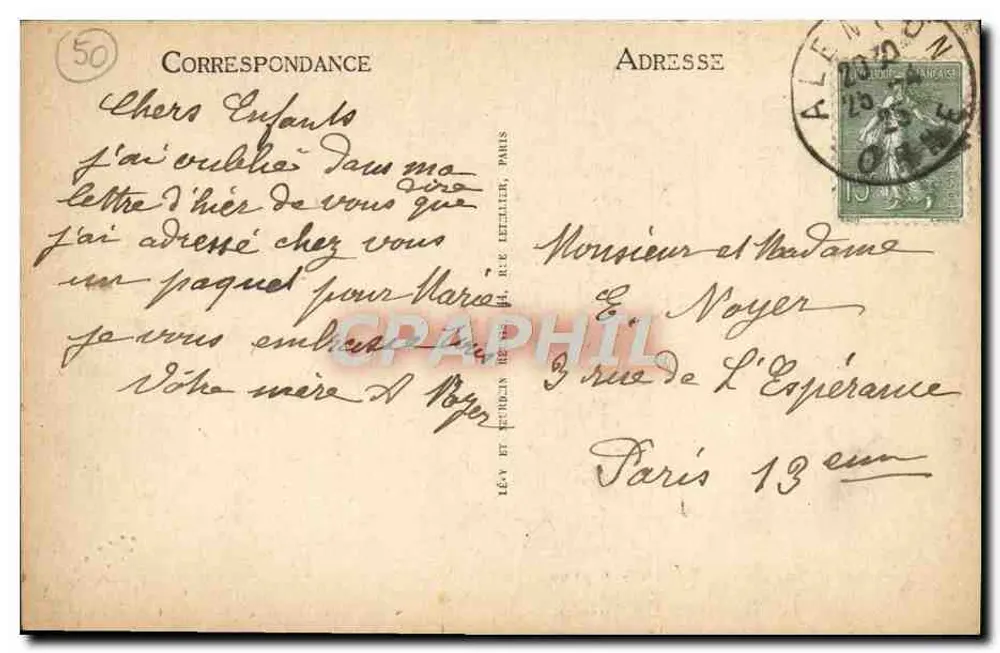 Coutances - Vista general tomada desde la Estación - ND - Reverso