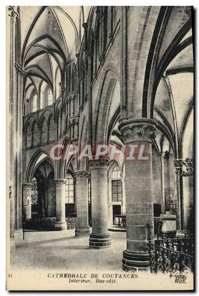 Catedral de Coutances — Interior, Lateral — VANDRÉ ÉDITEUR - Frente