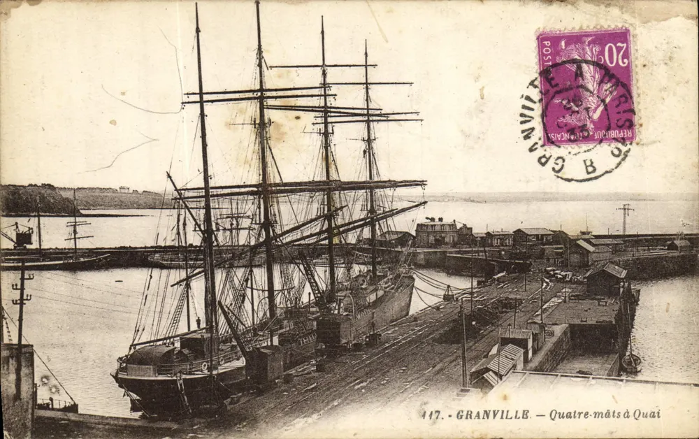 Granville — Viermastschiff am Kai — Edition A. Bernard - Vorderseite