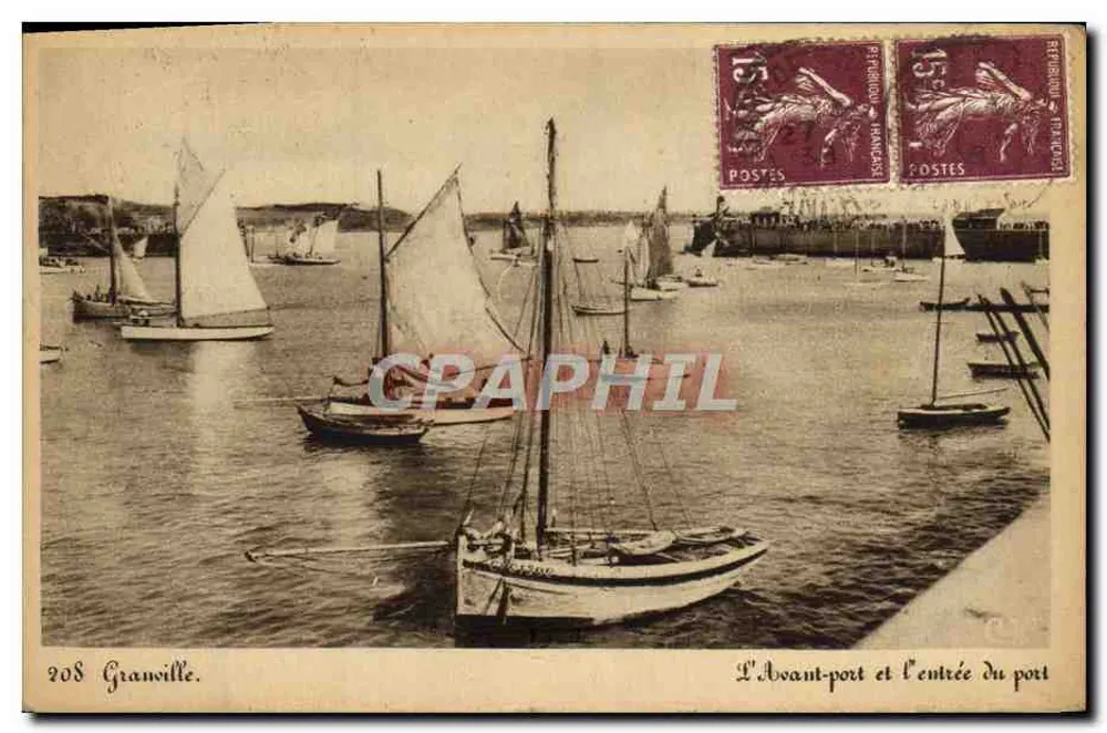 Granville — Der Vorhafen und der Hafenmund — CP des Arts Photomecanique - Vorderseite