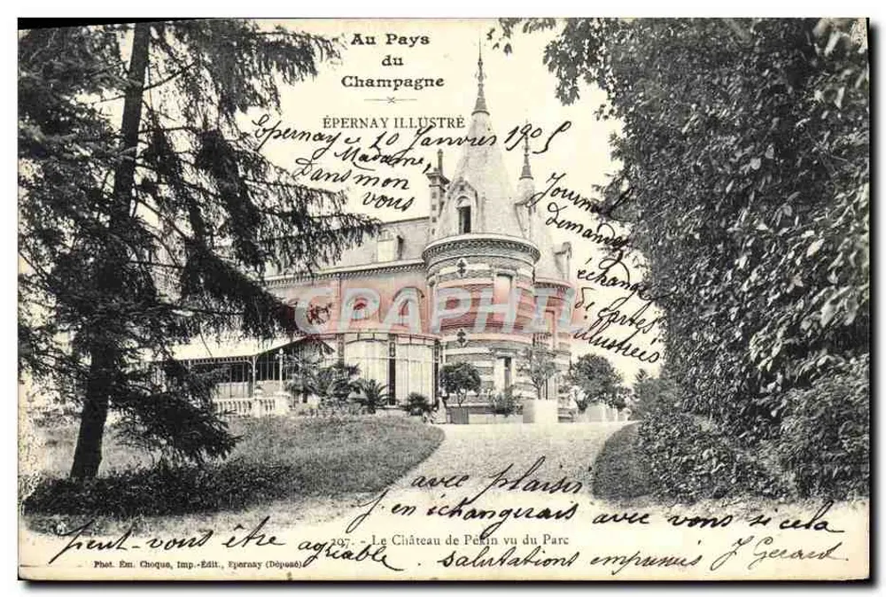 Das Schloss Périn aus dem Park gesehen — Épernay, Champagne — Épernay Illustré - Vorderseite