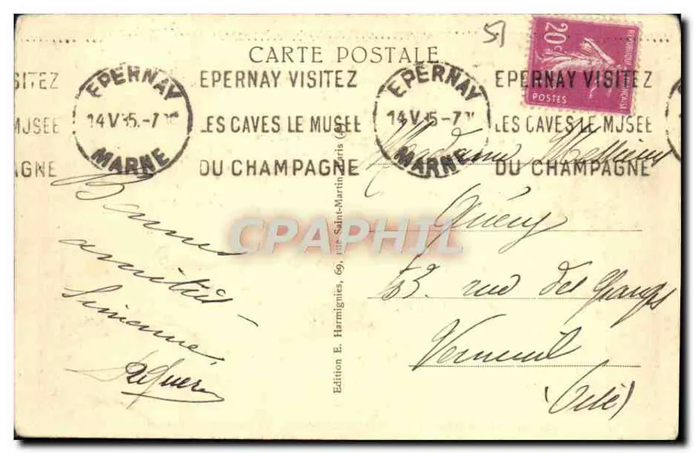 Epernay (Marne) — Rue de Châlons — La Banque de France - Rückseite