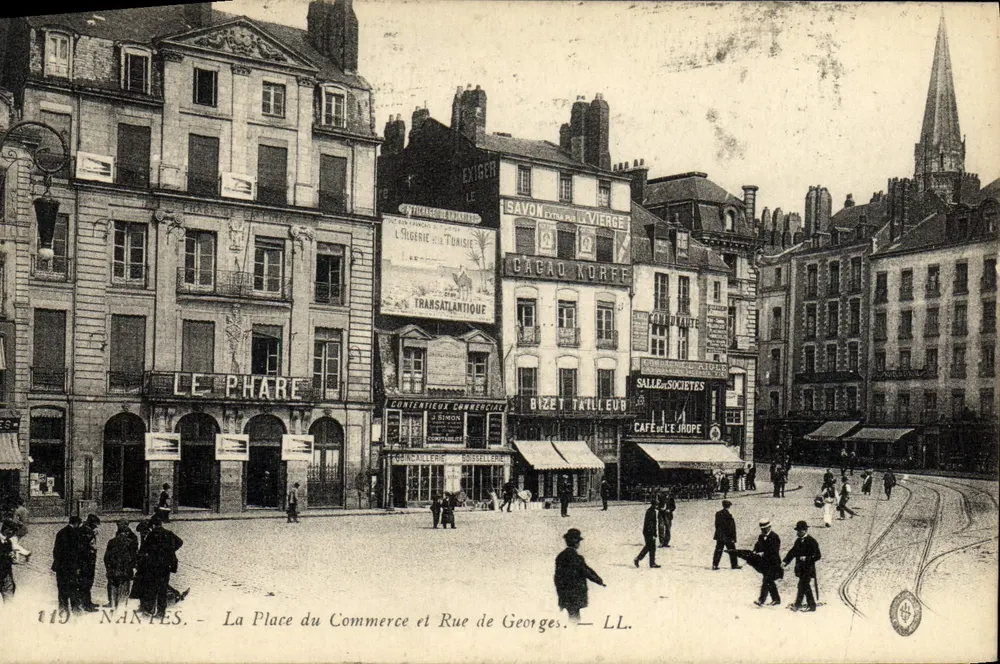 NANTES — Place du Commerce und Rue de Georges — LL. - Vorderseite