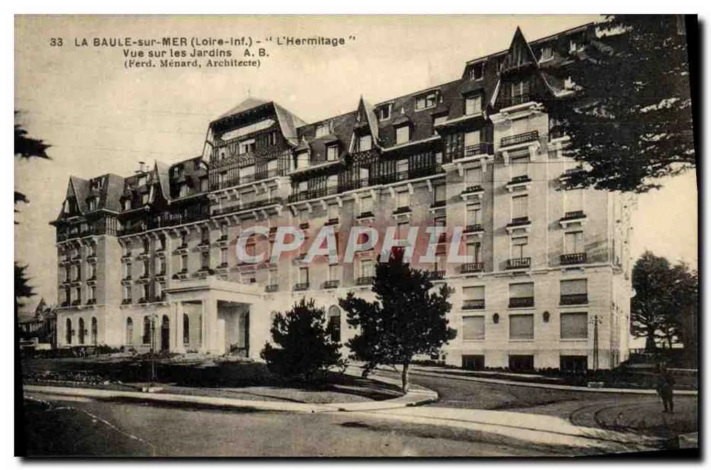 La Baule-sur-Mer — L'Hermitage — Ansicht der Gärten, A. B. (Perd. Ménard, Architekt) - Vorderseite